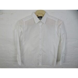 Turnbull & Asser Shirt Mens 19 White Bespoke Dress Barrel Cuffs England READ